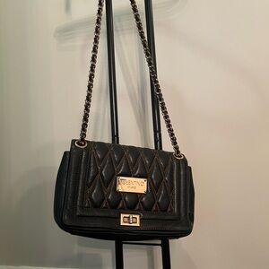 Valentino Black Quilted Shoulder Bag with Chain Strap